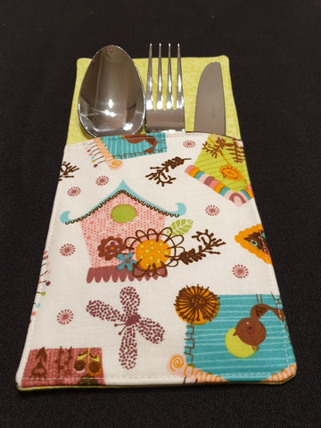 Handmade Fabric Cutlery Holder / Pouch Tableware