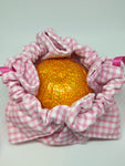 C1065 - Handmade Chocolate Orange / Bath Bomb Fabric Gift Pouch / Cover