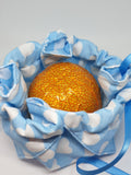 C1066 - Handmade Chocolate Orange / Bath Bomb Fabric Gift Pouch / Cover