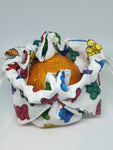 C1069 - Handmade Chocolate Orange / Bath Bomb Fabric Gift Pouch / Cover