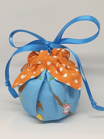 C1071 - Handmade Chocolate Orange / Bath Bomb Fabric Gift Pouch / Cover