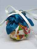 C1079 - Handmade Chocolate Orange / Bath Bomb Fabric Gift Pouch / Cover