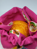 C1080 - Handmade Chocolate Orange / Bath Bomb Fabric Gift Pouch / Cover