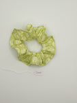 S1002 - Pale Green with Lily Pads Handmade Fabric Hair Scrunchies