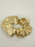 S1006 - Gold Colour Square Design Handmade Fabric Hair Scrunchies