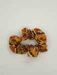 S1008 - Brown with Aztec Like Print Handmade Fabric Hair Scrunchies