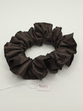 S1028 - Silky Dark Brown Handmade Fabric Hair Scrunchies