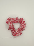 S1031 - Pink with Flower Print Handmade Fabric Hair Scrunchies