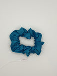 S1047 - Silky Turquoise Blue Handmade Fabric Hair Scrunchies