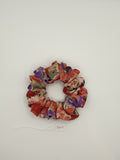 S1049 - Silky Multicoloured Flower Pattern Handmade Fabric Hair Scrunchies