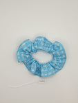 S1096 - Light Blue with White Loving Sentiments Print Handmade Fabric Hair Scrunchies