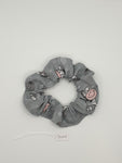 S1097 - Grey with Animated Zebra Print Handmade Fabric Hair Scrunchies