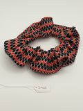 S1108 - Black & Red Harlequin Print Handmade Fabric Hair Scrunchies