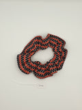 S1108 - Black & Red Harlequin Print Handmade Fabric Hair Scrunchies