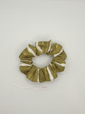 S1113 - Khaki Green Brushtroke Block Stripe Print Handmade Fabric Hair Scrunchies