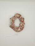 S1116 - Beige with Multicoloured Stripe Pattern Print Handmade Fabric Hair Scrunchies