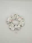 S1118 - White with Pastel Colour Splodge Print Handmade Fabric Hair Scrunchies