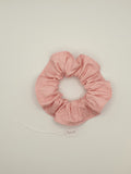 S1119 - Light Pink Sparkly Glitter Handmade Fabric Hair Scrunchies