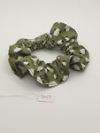 S1123 - Sage Green with Sheep Print Handmade Fabric Hair Scrunchies