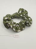 S1123 - Sage Green with Sheep Print Handmade Fabric Hair Scrunchies