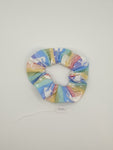 S1124 - Pastel Rainbow Colours with Unicorn Print Handmade Fabric Hair Scrunchies