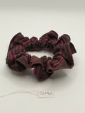 S1190 - Black with Bright Pink Stripe Print Handmade Fabric Hair Scrunchies
