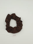 S1193 - Dark Brown with Brown Swirl Print Handmade Fabric Hair Scrunchies