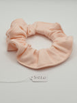 S1220 - Plain Pale Peach Pink Handmade Fabric Hair Scrunchies