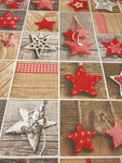 Christmas Red Stars Cotton Rich Fabric - Remnants