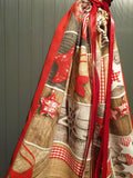 Giant Handmade Christmas Star Fabric Drawstring Gift Bag / Sack