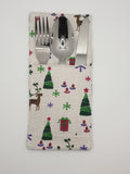 Handmade Christmas Tree, Gift Box & Reindeer Fabric Tableware