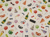 60" Wide 100% Cotton John Louden Party / Celebration Print Fabric - per metre