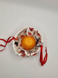 C1084 - Handmade Chocolate Orange / Bath Bomb Fabric Gift Pouch / Cover