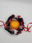 C1086 - Handmade Chocolate Orange / Bath Bomb Fabric Gift Pouch / Cover