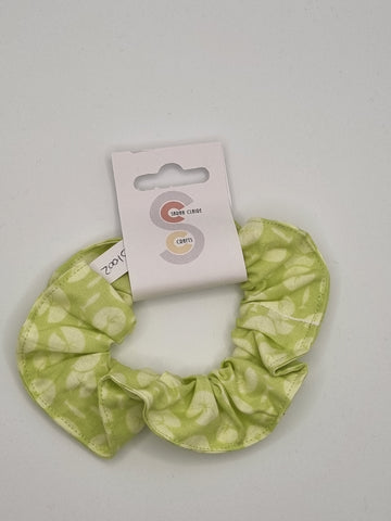 S1002 - Pale Green with Lily Pads Handmade Fabric Hair Scrunchies