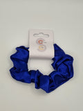 S1046 - Silky Royal Blue Handmade Fabric Hair Scrunchies