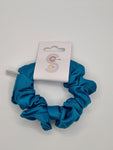 S1047 - Silky Turquoise Blue Handmade Fabric Hair Scrunchies