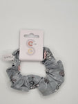 S1097 - Grey with Animated Zebra Print Handmade Fabric Hair Scrunchies