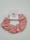 S1119 - Light Pink Sparkly Glitter Handmade Fabric Hair Scrunchies