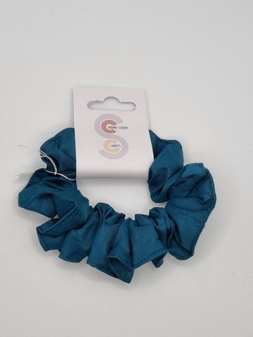 S1143 - Teal Green Colour Handmade Fabric Hair Scrunchies