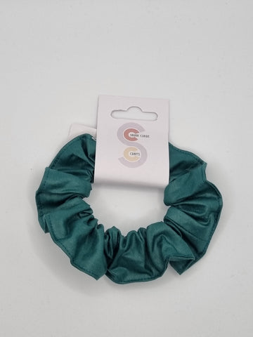 S1165 - Plain Green Handmade Fabric Hair Scrunchies