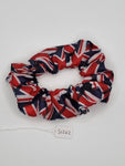 S1262 - Union Jack Flag Navy Coronation Patriotic Print Handmade Fabric Hair Scrunchies