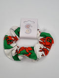 S1266 - Cymru / Wales Welsh Flag, Red Dragon Patriotic Print Handmade Fabric Hair Scrunchies