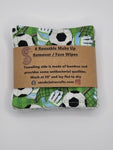 Set of 6 Football Pitch Goal Scene Print Handmade Reusable Make Up Remover Pads