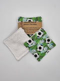 Set of 6 Football Pitch Goal Scene Print Handmade Reusable Make Up Remover Pads