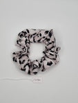 S1284 - Black & White Football Print Handmade Fabric Hair Scrunchies
