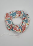 S1309 - White with Pastel Colour Ballet Theme Print Handmade Fabric Hair Scrunchies