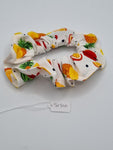 S1310 - White with Fruit Print Handmade Fabric Hair Scrunchies