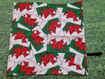 Ddraig Goch / Red Dragon Welsh Flag Print Handmade Waterproof Base Sit Mat - Great for Picnics