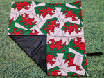 Ddraig Goch / Red Dragon Welsh Flag Print Handmade Waterproof Base Sit Mat - Great for Picnics